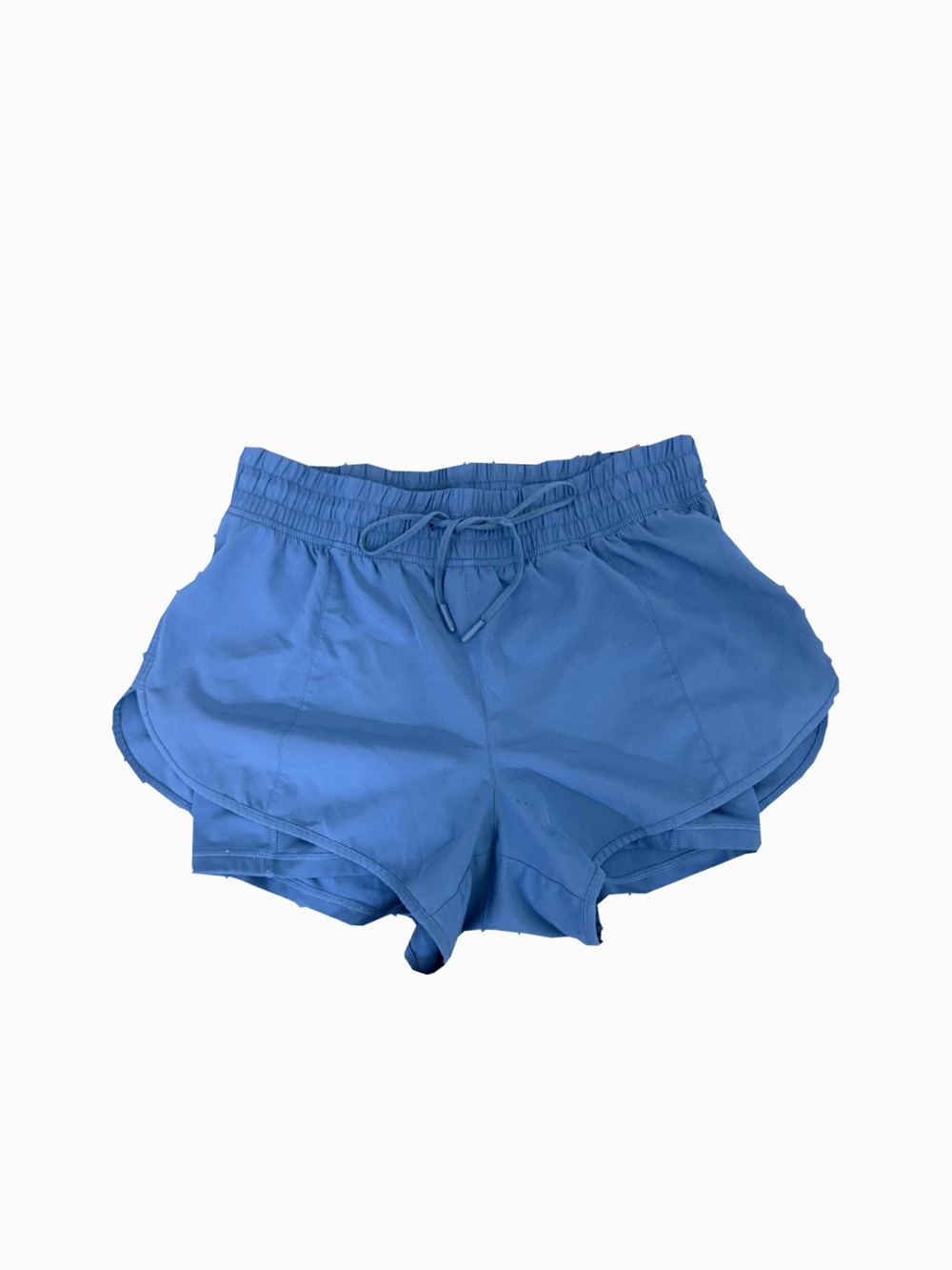 Women’s Blue Athletic Shorts with Elastic Waist and Drawcord